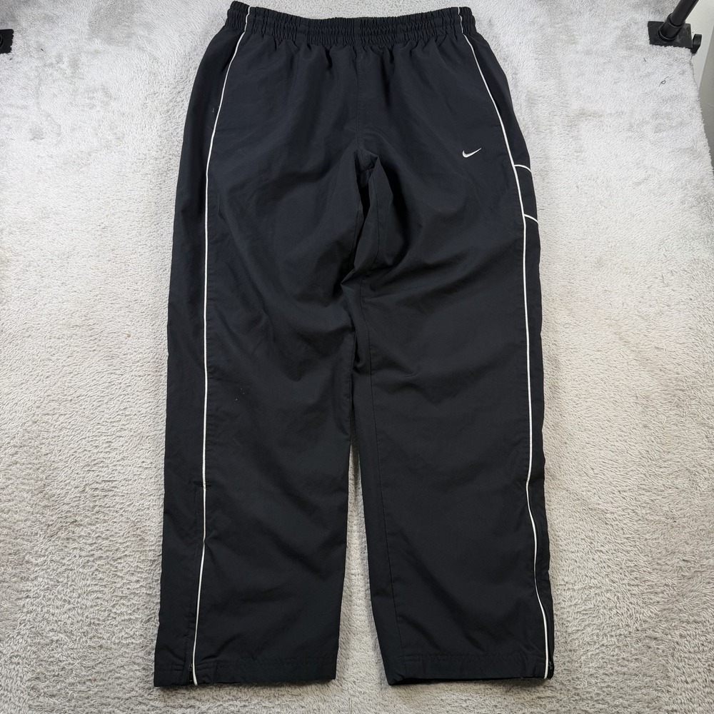Vintage Nike Windbreaker Pants Mens XL Black Lined Drawstring Track Y2K